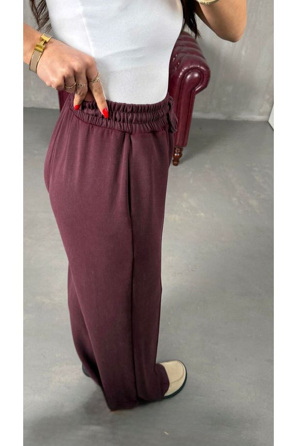Bordo Yıkamalı Eşofman Altı - 3742 - 3