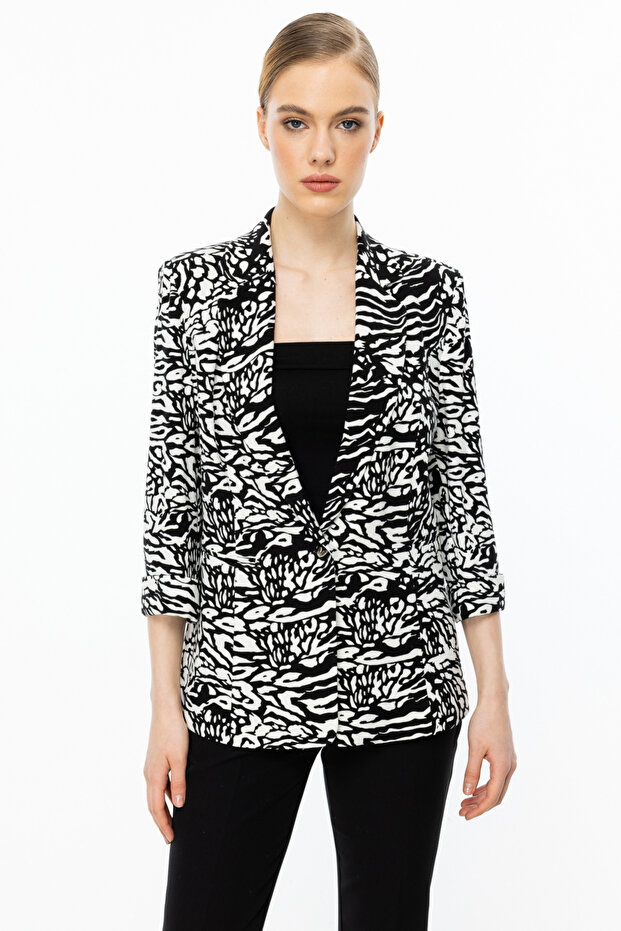 Tek Düğme Duble Kol Ceket - 1