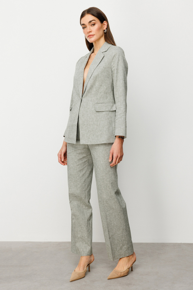 Tek Düğmeli Kapaklı Ceket - 5