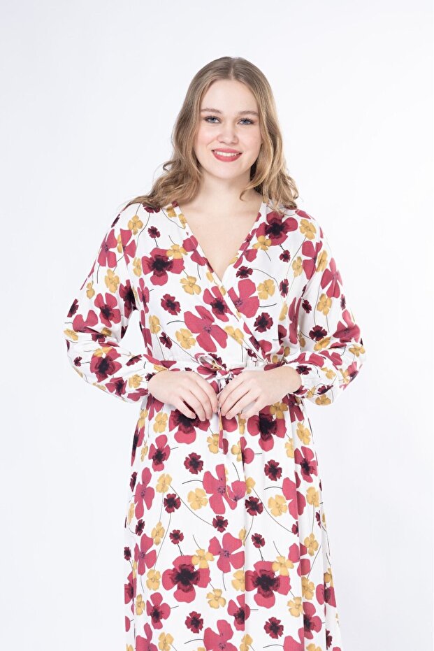 ROCHIE LUNGĂ CU MÂNECĂ LUNGĂ ȚESUTĂ DE VARĂ - 1