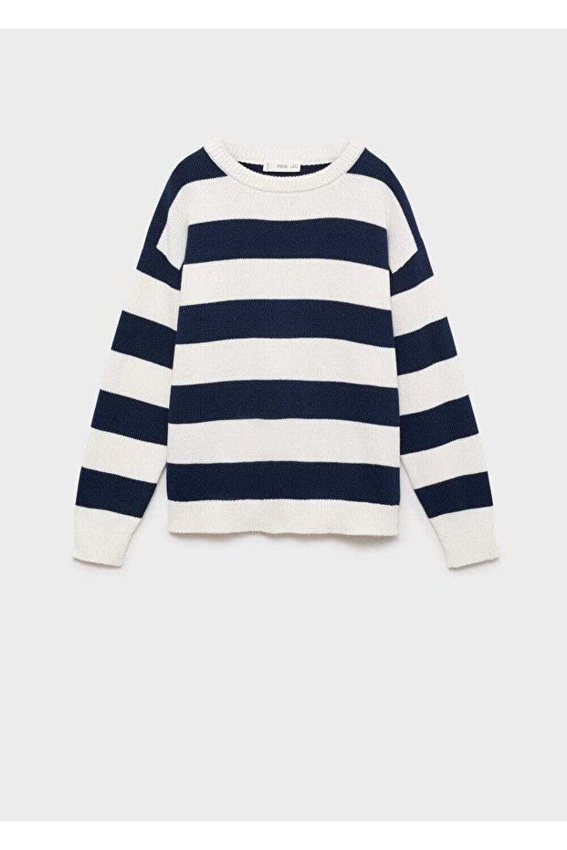 Çizgili triko kazak - 3