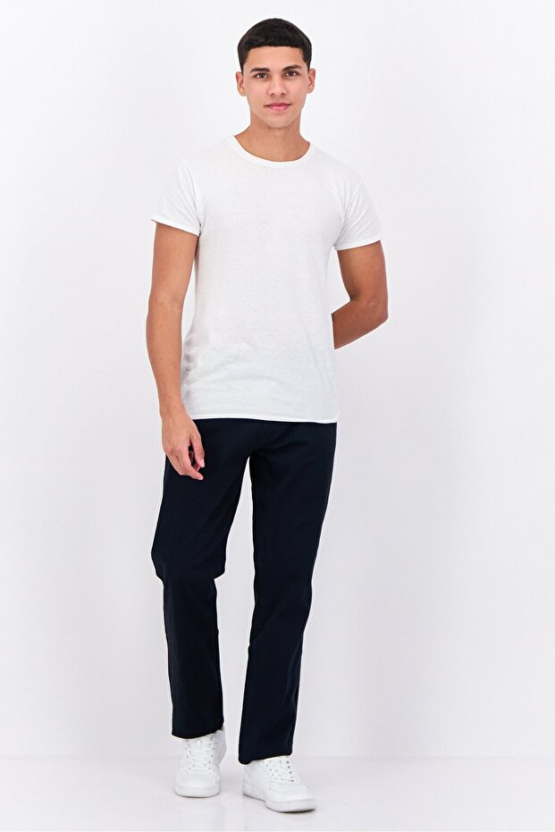 بنطلون جينز رجالي مطاطي بقصّة عادية، أزرق داكن - 2