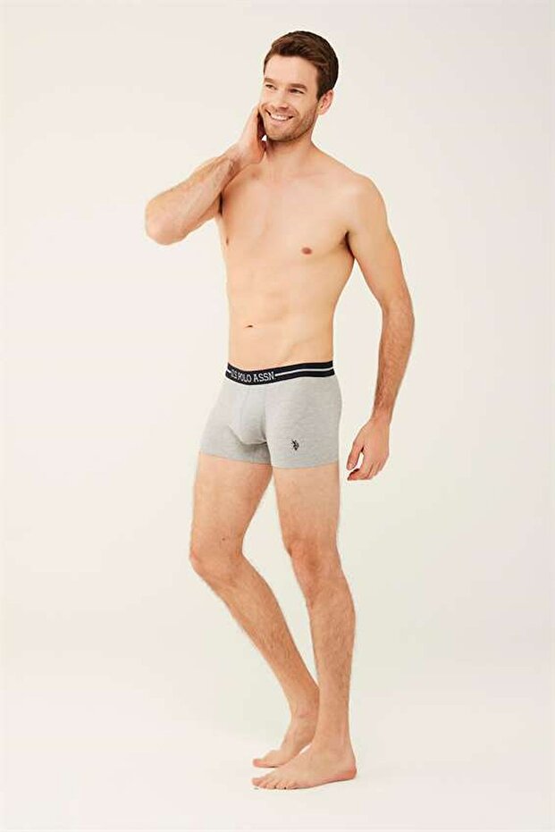 US Polo Assn80444 Men's 3-Piece Boxers-grey&navy blue&grey