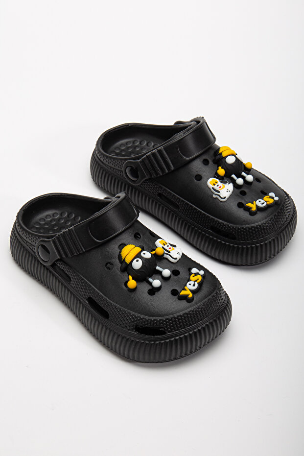 Rahat Tabanlı Yüksek Ölçekli 3D Emoji Detaylı Çocuk Terliği Cross Sandalet Sabo - 3