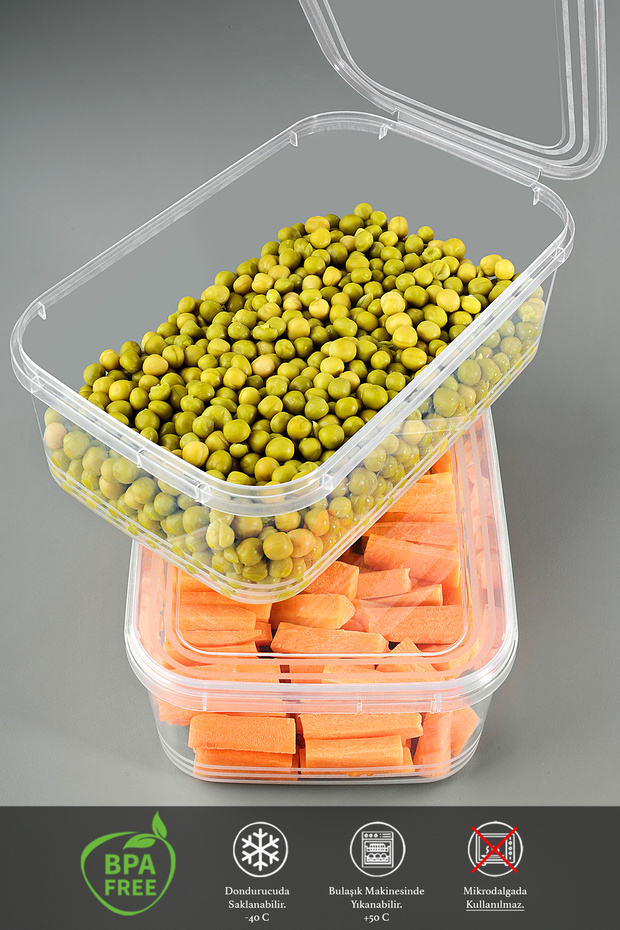 Set of 10 Leak-Proof Self-Clamshell Storage Containers - Airtight Food Container Suitable for Deep Freezer - 2