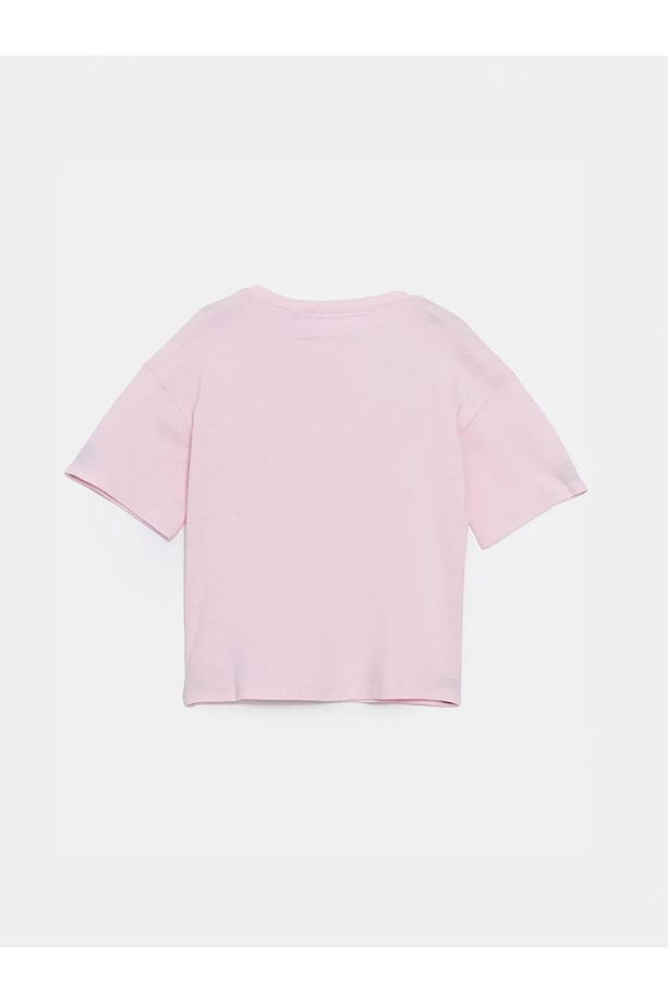 LCW Kids Pembe Bisiklet Yaka Bugs Bunny Baskılı Kız Çocuk Şortlu Pijama Takımı - 3