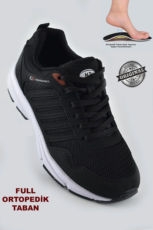 Mp 6803 Ortopedik Taban Siyah Unisex Spor Ayakkabı Hafif Eva Taban - 1