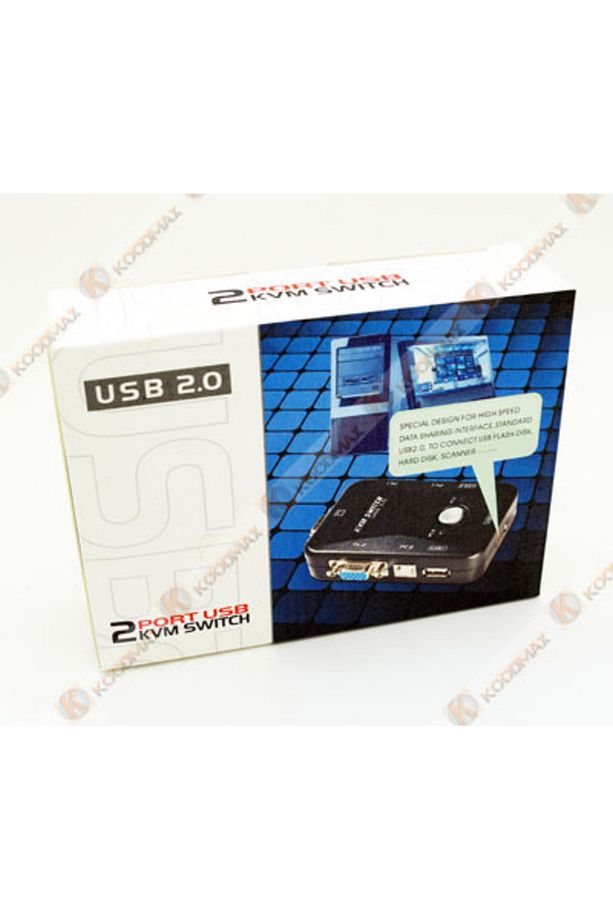 2 Port Usb Kvm Switch 2 Pc Kasa Tek Kontrol Bilgisayar Laptop - 7