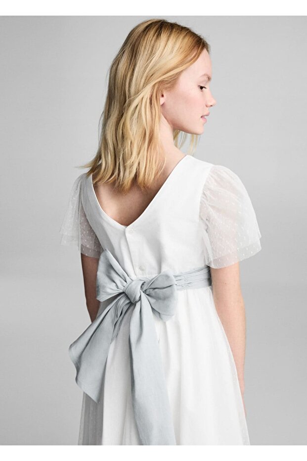 Fiyonklu plumeti elbise - 3