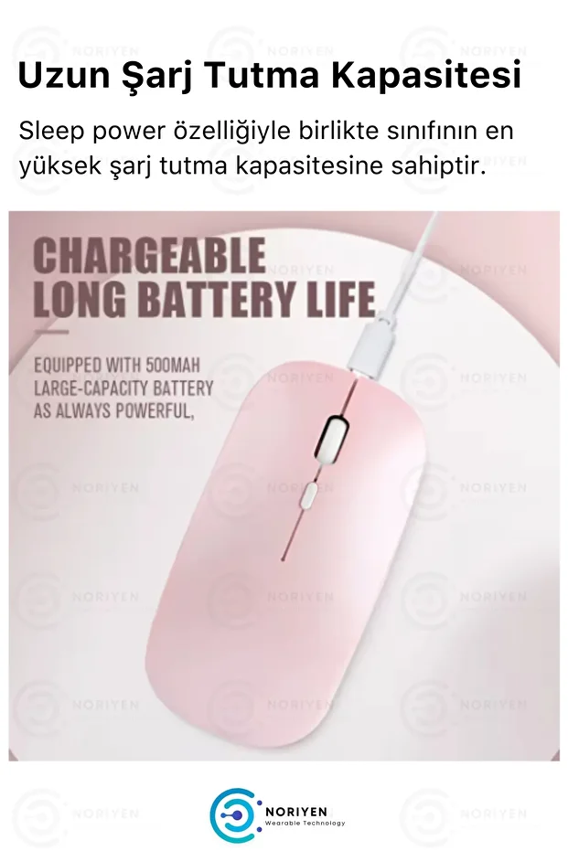 Silent Plus RGB Işıklı Ultra Hafif Konfor Modeli 4 Tuşlu 2.4G Kablosuz Wireless Bluetooth M2 Mouse - 4