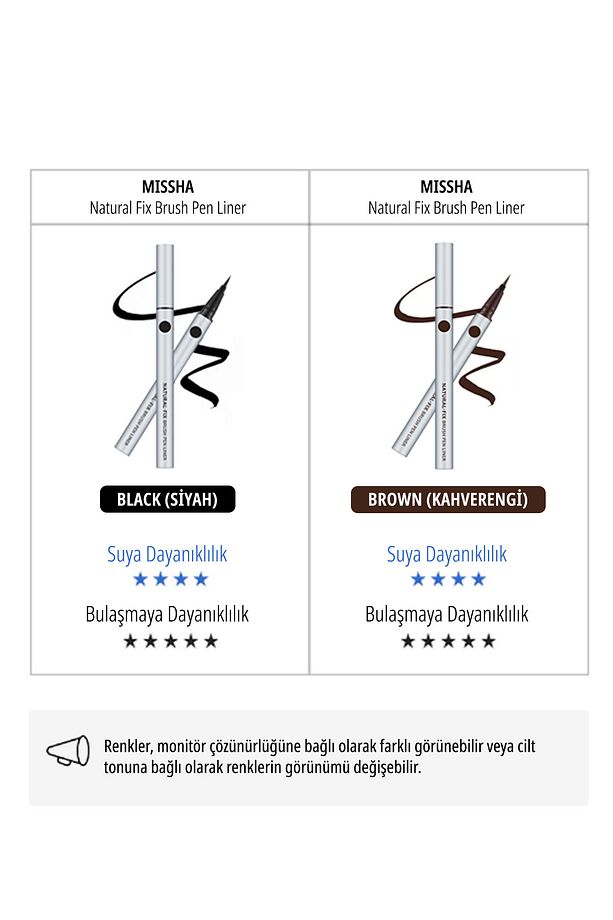 İnce Fırça Uçlu Kalem Eyeliner Natural Fix Brush Pen Liner (BROWN) - 5