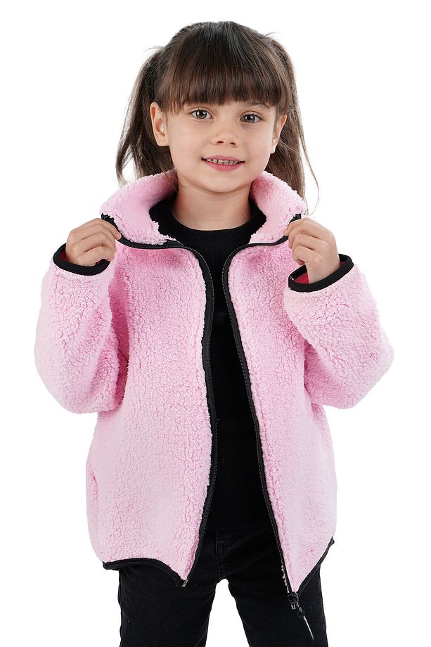 Kız Çocuk Welsoft Tek Üst Peluş Sweatshirt Hırka Ceket - 1