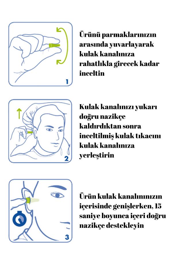 1100, Klasik Model, Su Geçirmez, Kordonsuz, Kutulu, Uyku Kulak Tıkacı, 10 Çift, 35 db, M Beden - 5