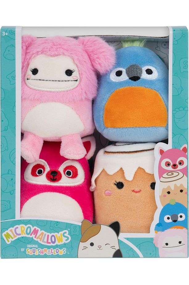 Micromallows Squishmallows Mini Yumuşak Peluş Oyuncak 4 lü Figür Seti - 6 CM - MODEL - 2 - 8
