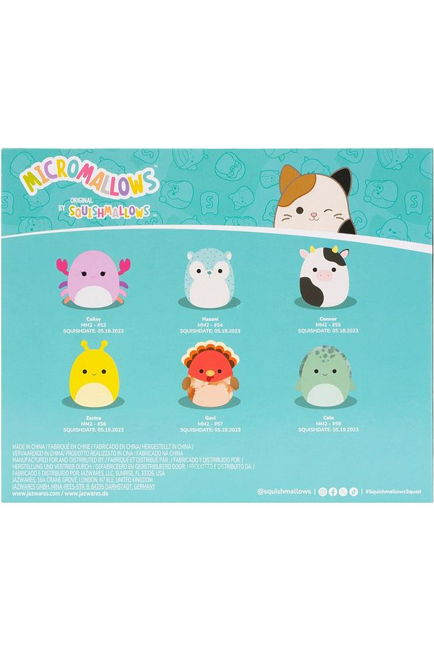 Micromallows Squishmallows Mini Yumuşak Peluş Oyuncak 6 lı Figür Seti - 6 CM - MODEL - 3 - 3