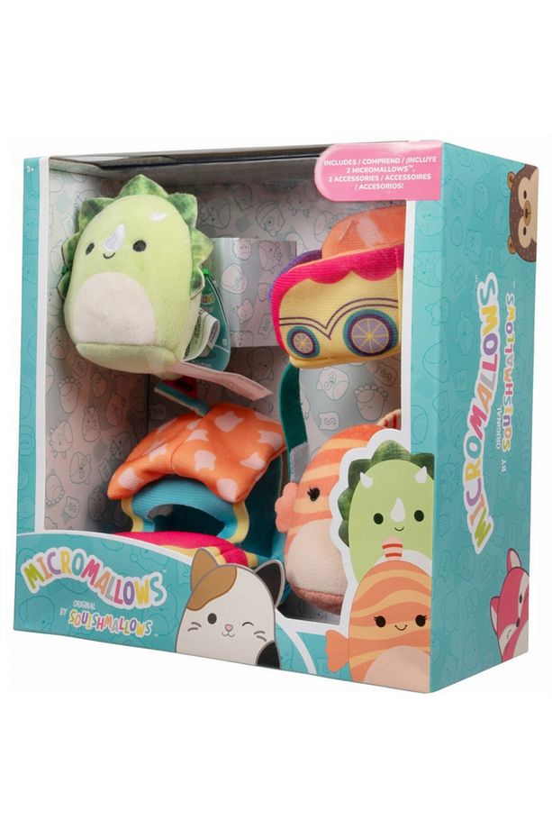 Micromallows Squishmallows Mini Yumuşak Peluş Oyuncak 2 Figür + 2 Aksesuar Figür Seti - 6 CM - MOD-3 - 5