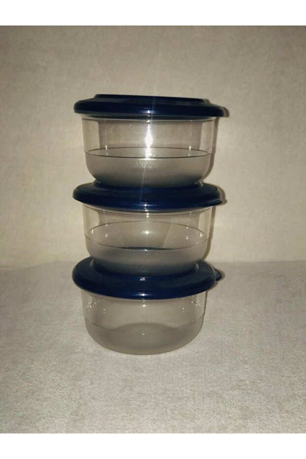 Kristalin Kase 3'lü Set Mavi Kapak 450 ml - 3