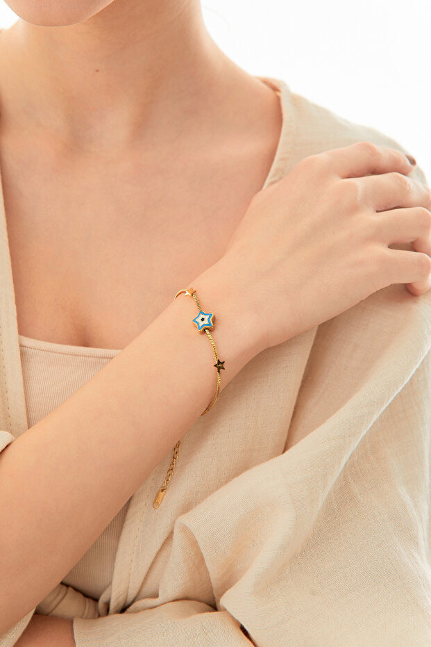 Yıldızlı Çelik Bileklik - 2