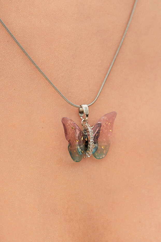 Kelebek Çelik Kolye - 6