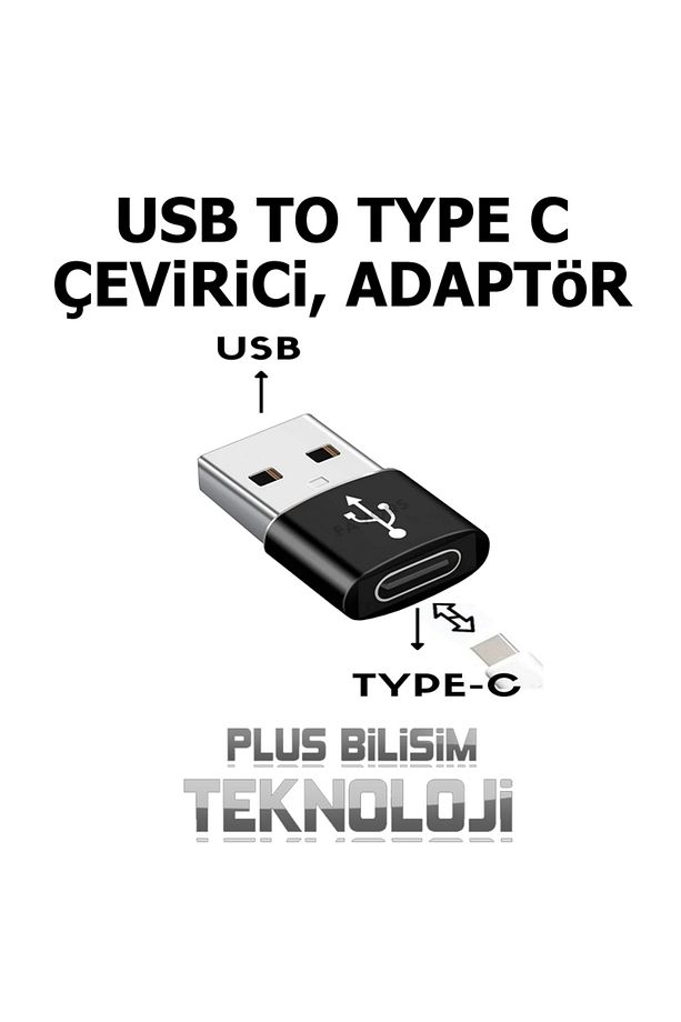USB to Type C Dönüştürücü, Adaptör, Çevirici, Converter Usb A to Type C - 1