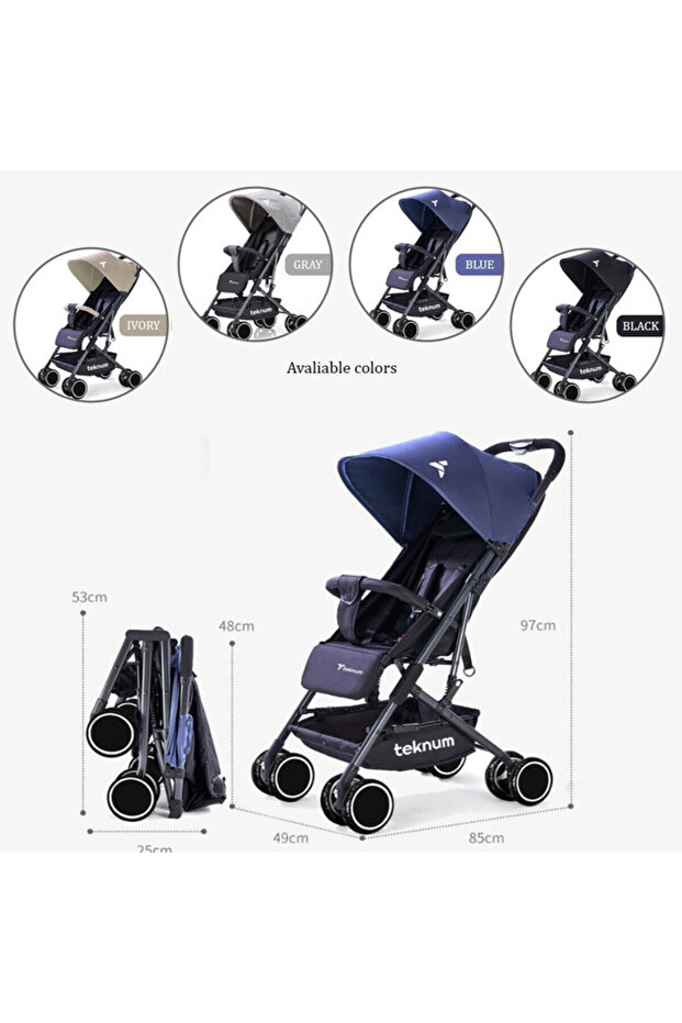 عربة أطفال يوجا لايت - أزرق - 8