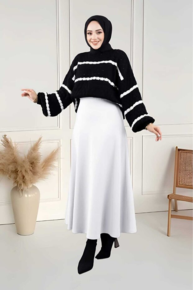 Puff Scuba Fabric Hijab Skirt