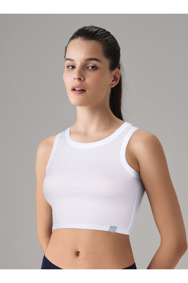Women's Camisole 92% Cotton Crop Undershirt 9326