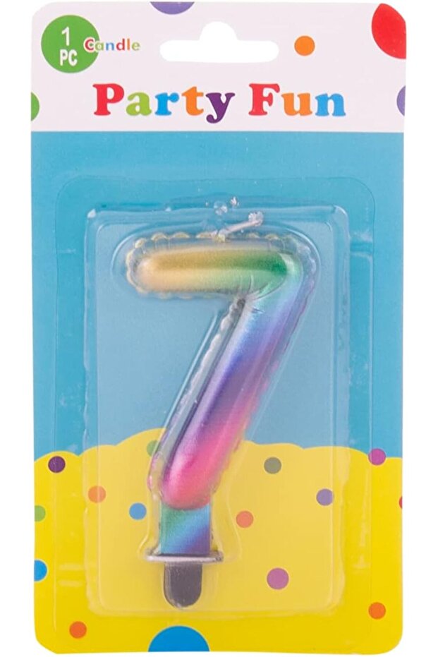 Artistic Numbered Birthday Candle (L9cm x W5cm x H1cm) in multi-colour, C67. Quality assured!