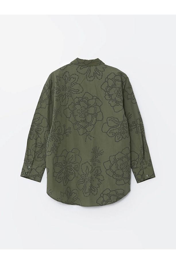 LCW Modest Çiçekli Oversize Poplin Kadın Gömlek Tunik - 2