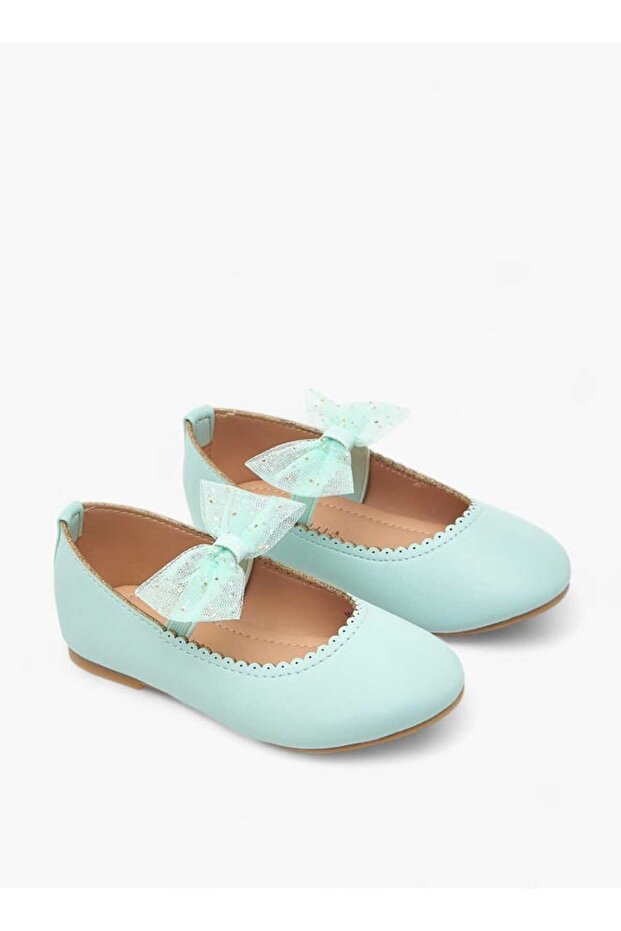 Flora Bella Bow Detail Ballerina Shoes with Elasticated Strap