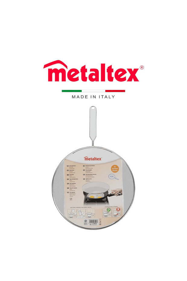 Splatter Screen – 26cm Aluminium, Finely Perforated, with Wire Handle and Plastic Insert