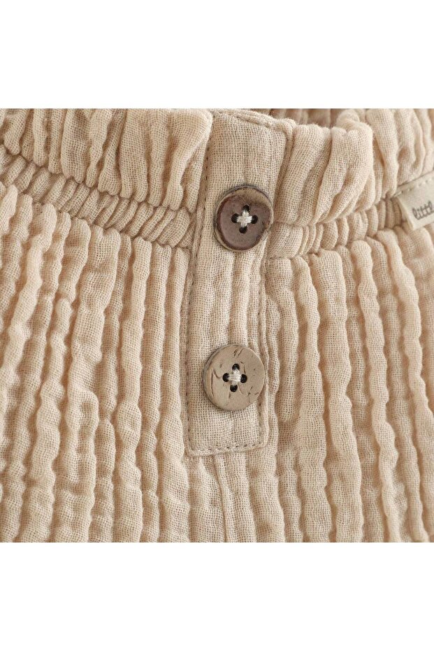 Picnic Düğmeli Şort Bej - 2