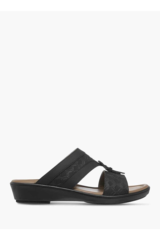 LBL by Shoexpress Textured Slip-On Arabic Sandals with Buckle Detail - 2