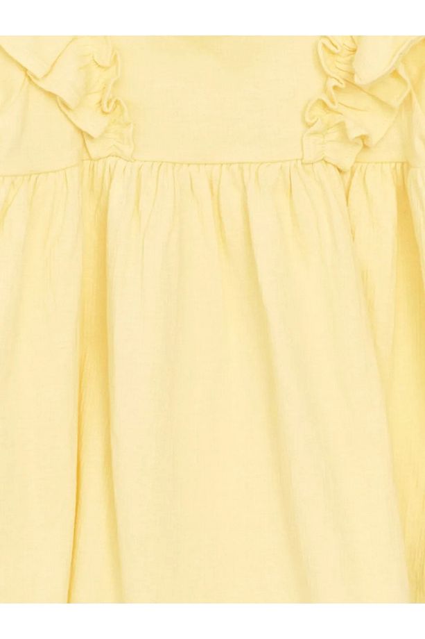LCW baby Sarı Basic Krinkle Fırfırlı Kız Bebek Elbise - 2