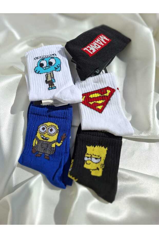 Patterned College Socks Set - 2