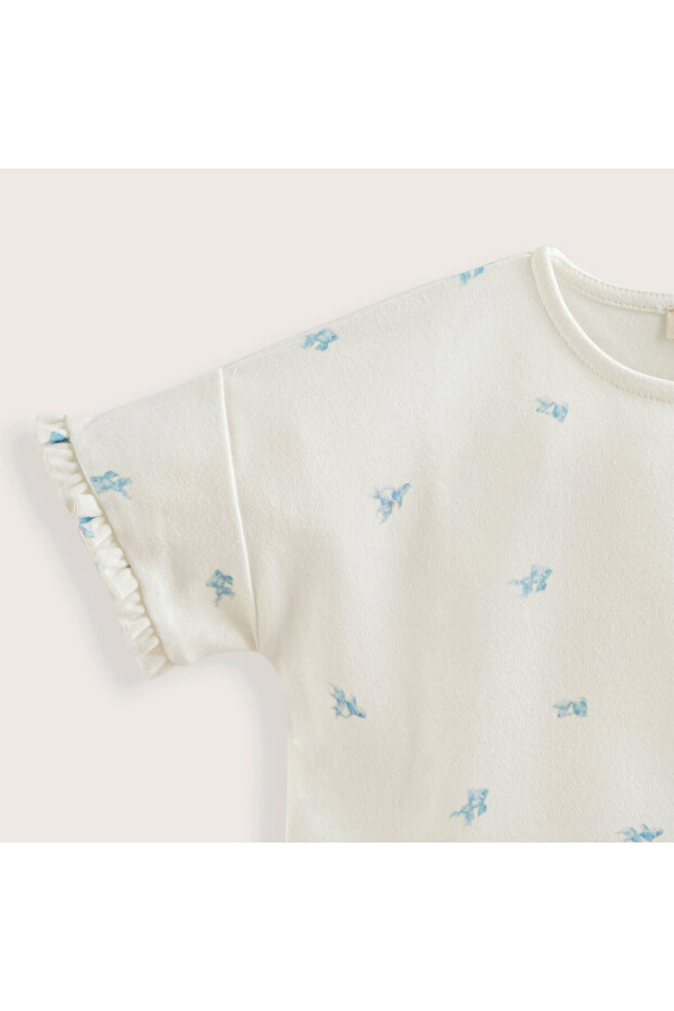 Marine Baskılı Tshirt Ekru - 3