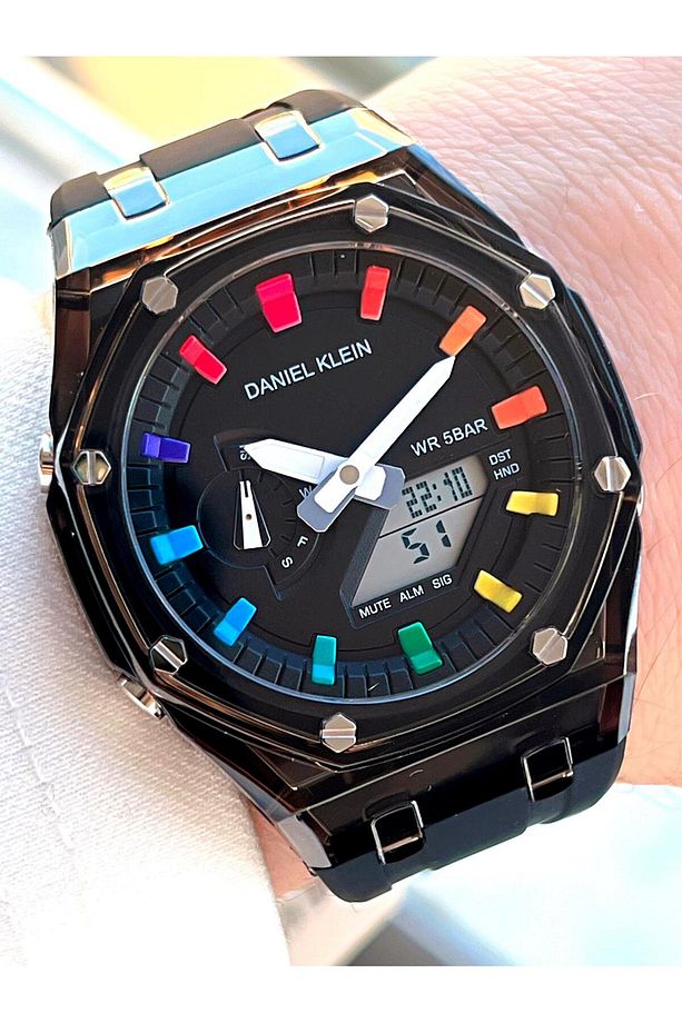 Silikon Kordon Dijital&Analog 50 Mt Suya Dayanıklı Erkek Kol Saati EDK.2031.4 - 3