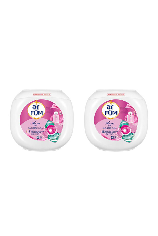 PODS,5-in-1 Laundry Detergent Capsule,16 Weeks Fragrance,Pack of 2 X 42 (84 Capsules) Amore