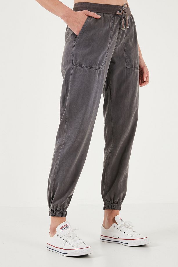 Regular Fit Yüksek Bel Lastikli Paça Jogger Spor Pantolon Pantolon 668yp5039 - 4