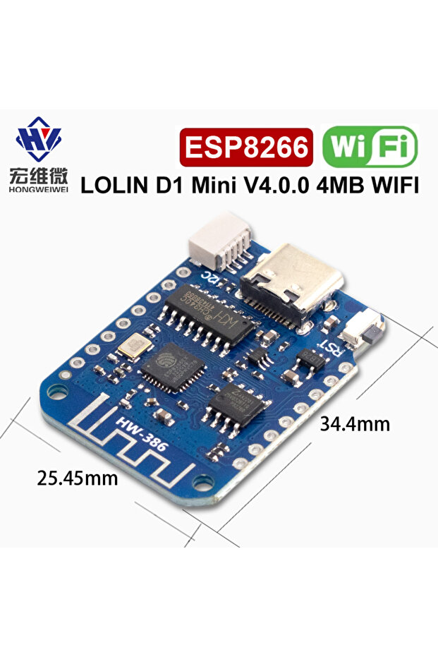 لوحة WEMOS D1 Mini V4.0.0 TYPE-C USB WIFI إنترنت الأشياء القائمة على ESP8266 4MB LOLIN 12C MicroPy...
