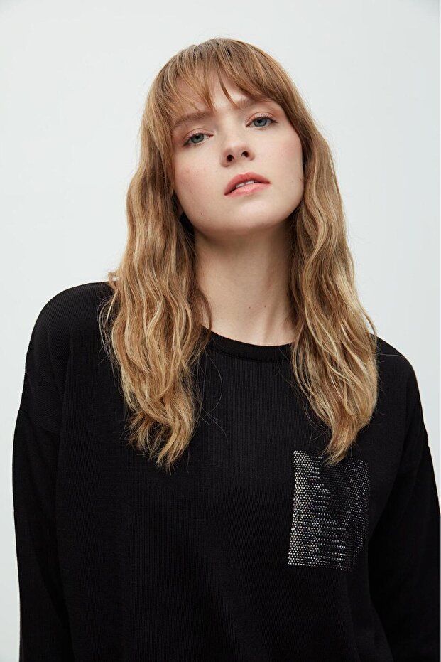 Cep Taşlı Triko Basic T-Shirt - 3