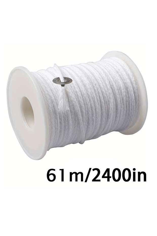 61m 61m Cotton Woven Candle Wick DIY Handmade Candle Making Accessories Smokeless All Natural 24 Str