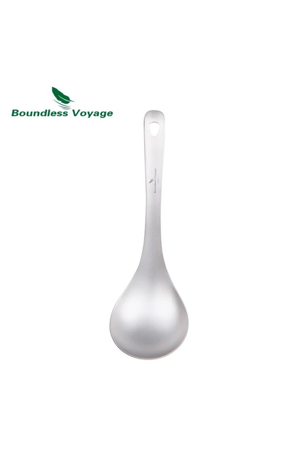 Ti1038T Boundless Voyage Titanium Spoon Tableware Porridge Stew Sauce Deep-bowled Ladle Scoop Cookin