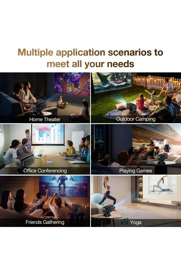 Taşınabilir Android Sinema Projeksiyon Wifi Destekli En Güncel Sürüm 1080P Ekstra Oyunlu Son Model - 5