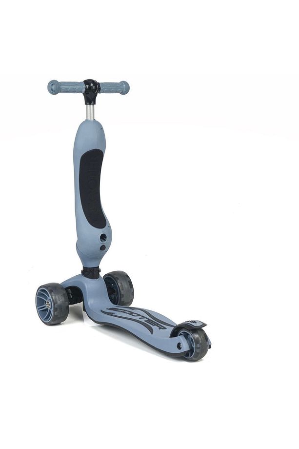 Smart Oturaklı Çocuk Scooter 3 Tekerlekli Led Işıklı Scooter Yükseklik Ayarlı - Mavi - 6