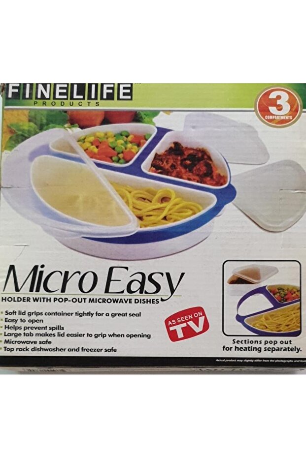 طبق بلاستي مقسمة بغطاء طبق تقديم الطعام - 2