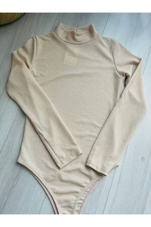 Women's Woven Silvery Snap Bodysuit Blouse