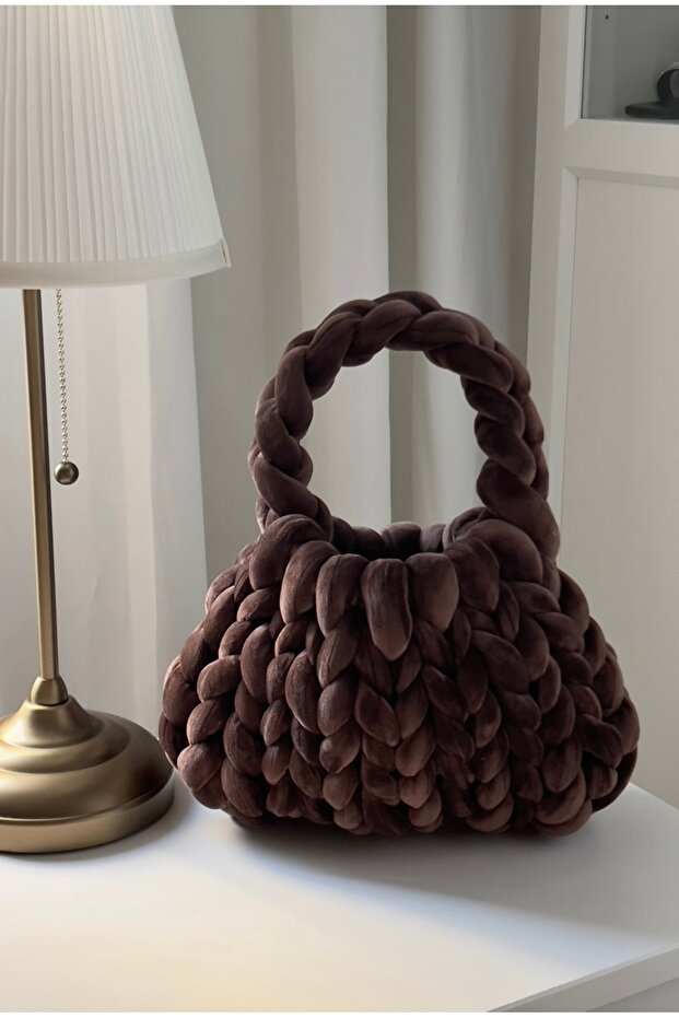 Marshmallow Acı Kahve El Örmesi Kadın Çantası - 1