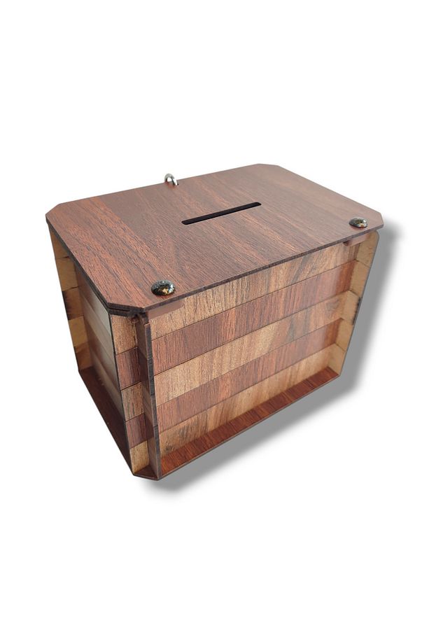 Kumbara - Parabox Ahşap Tip Box (CEVİZ-KEMENÇE) - 8