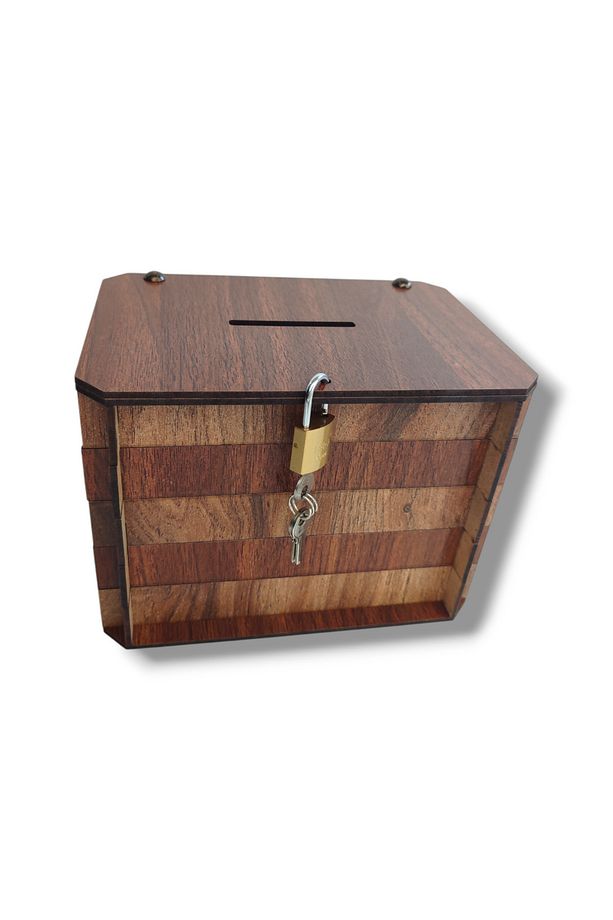 Kumbara - Parabox Ahşap Tip Box (CEVİZ-KEMENÇE) - 5